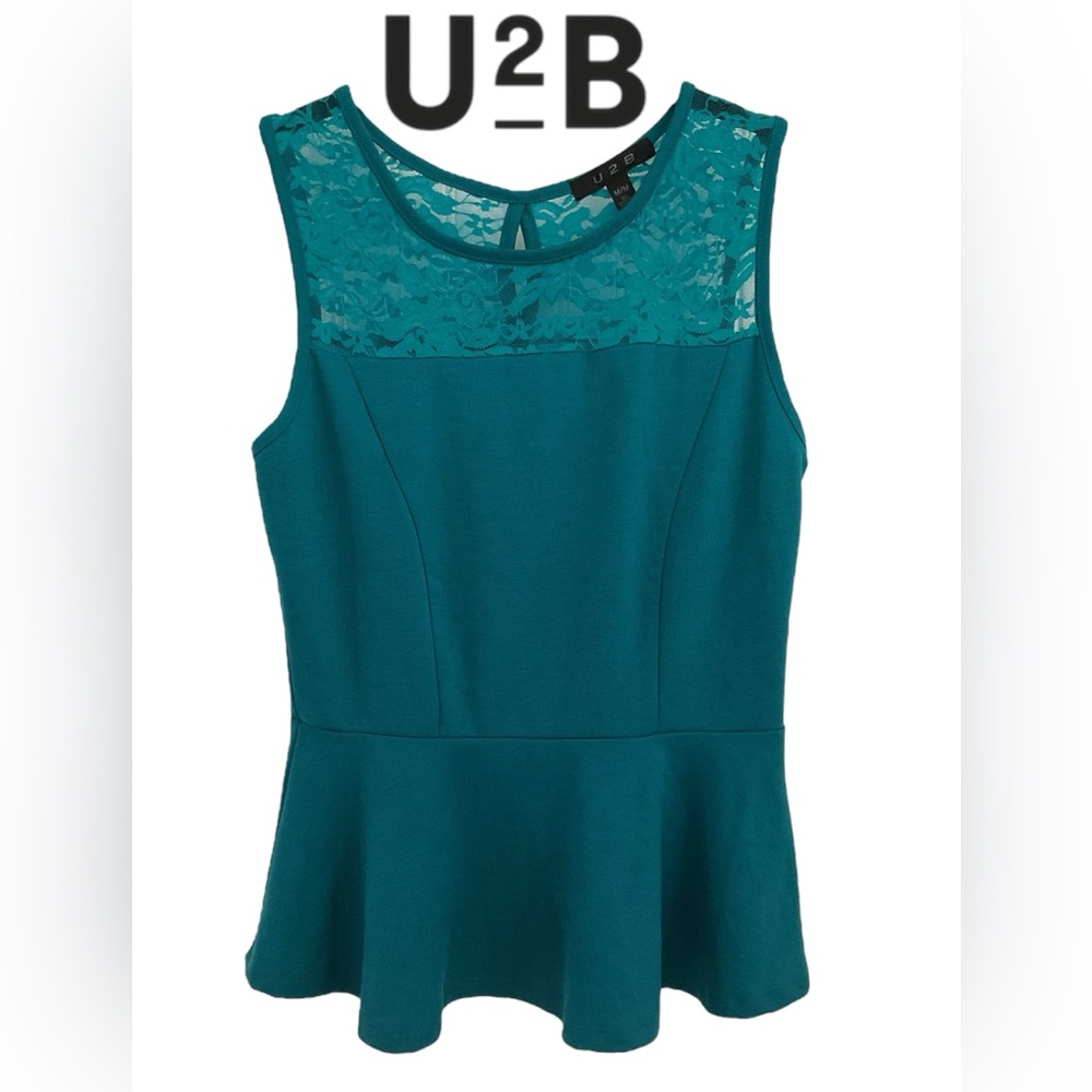 Blue🩵Sleeveless Peplum Blouse